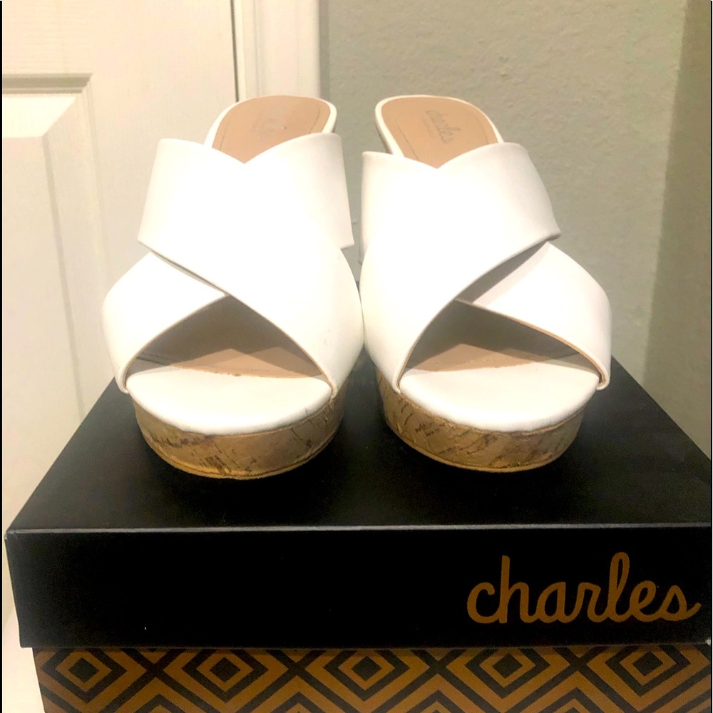 Charles David cork wedge heel